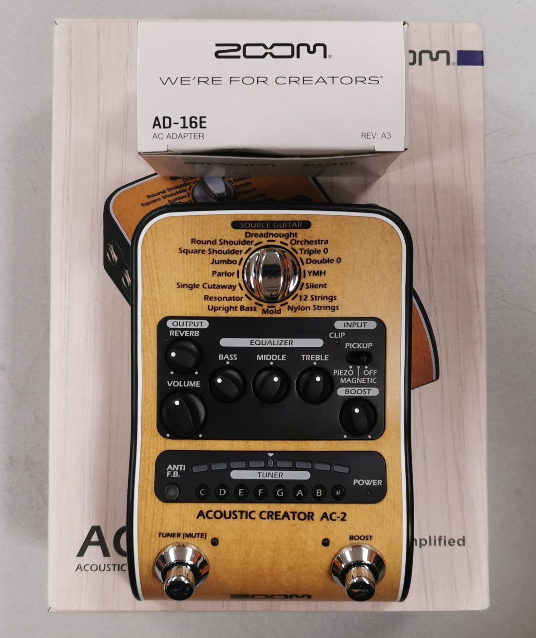 DI-Box Caline CP-40 Per Chitarra Acustica – Preamplificatore Con Anti-feedback E True Bypass